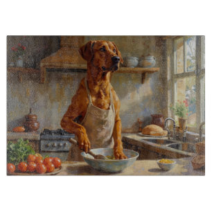 Planche À Découper Cuisson du Ridgeback de Rhodésie dans la cuisine