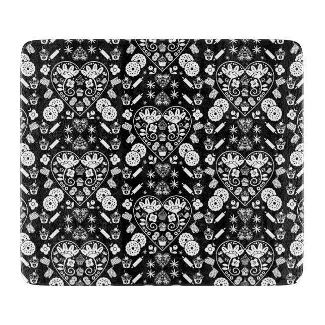 Planche À Découper Cupcake Baking Folk Art (Devant)