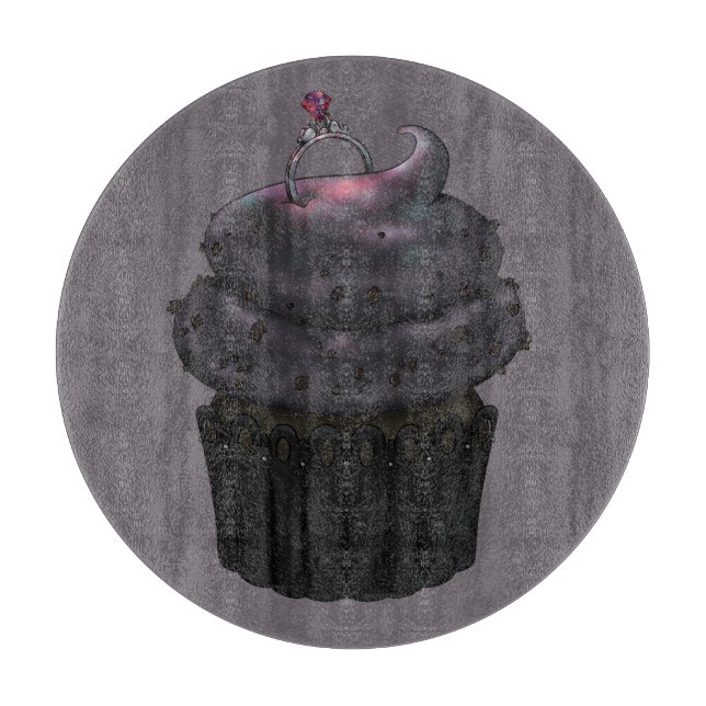 Planche À Découper Cupcake Fiançailles doux (Devant)