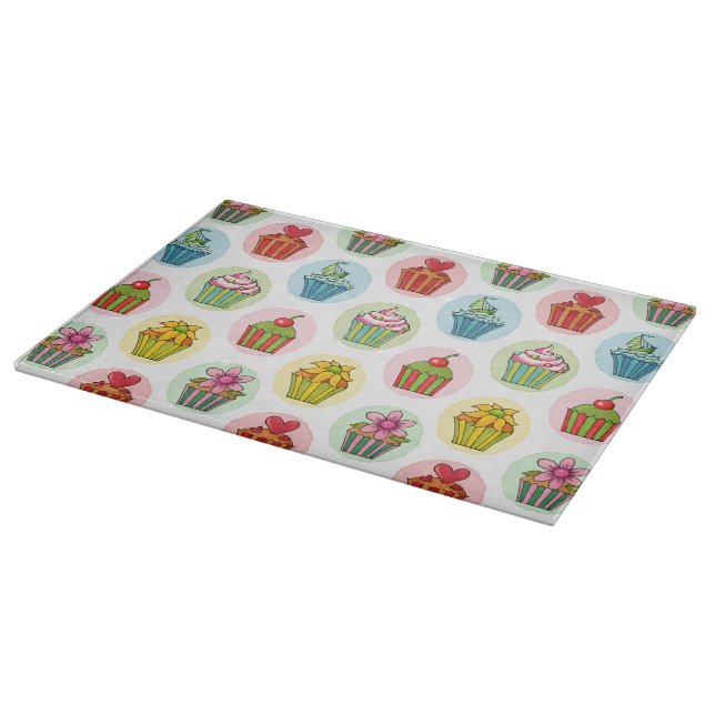 Planche À Découper Cupcakes Quirky Glass Cutting Board 15" x 11" (Coin)