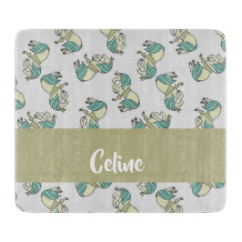 Planche À Découper Custom name cute horses pattern