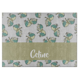 Planche À Découper Custom name cute horses pattern