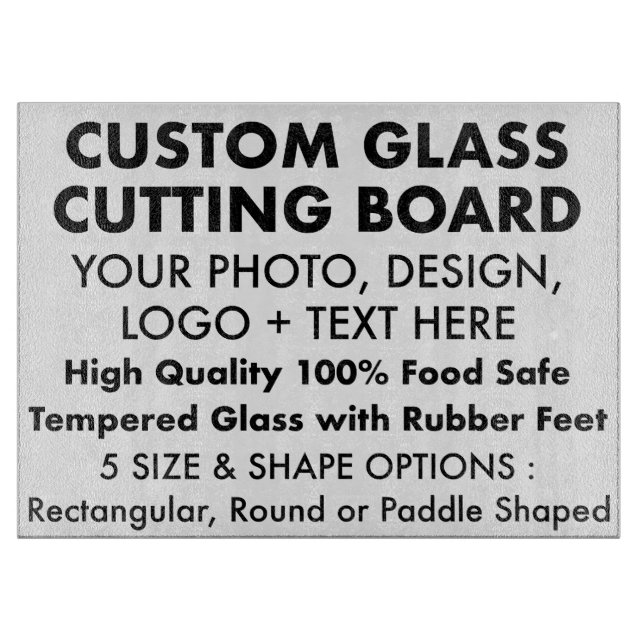 Planche À Découper Custom Personalized Large Glass Cutting Board 15" (Devant)