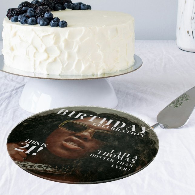 Planche À Découper Custom Photo Birthday Party Magazine Cover  (Custom Photo Birthday Party Magazine Cover Cutting Board)