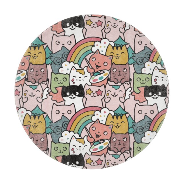 Planche À Découper Cute Cats Cutting Board (Devant)