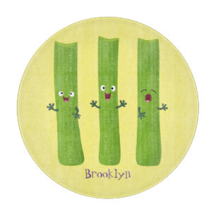 Planche À Découper Cute céleri bâtons trio caricature légumes