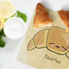 Planche À Découper Cute Croissant Kawaii Pâtisserie française