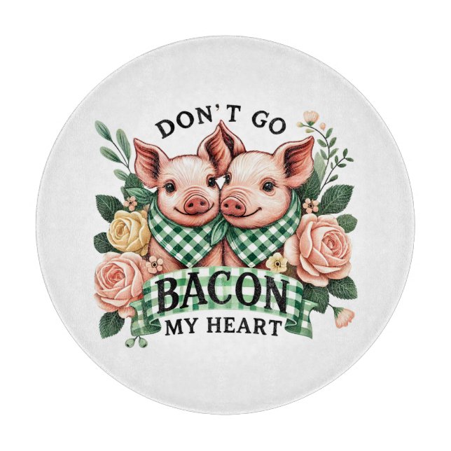 Planche À Découper Cute farm pigs heart word art  (Devant)