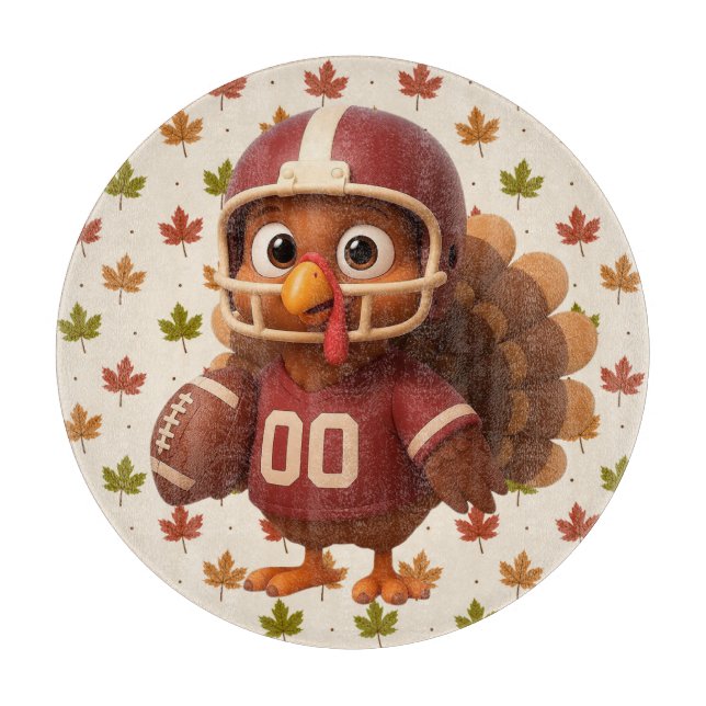 Planche À Découper Cute Thanksgiving day football turkey (Devant)