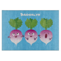 Cute turnip légumes trio chanter dessin animé