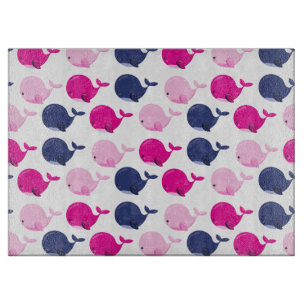 Planche À Découper Cute Whales, Pattern of Whales, Sea Animals