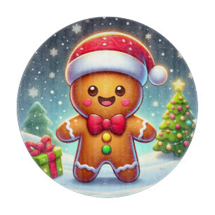 Planche À Découper Cute Whimsical Noël/homme en pain d'épices d'hiver
