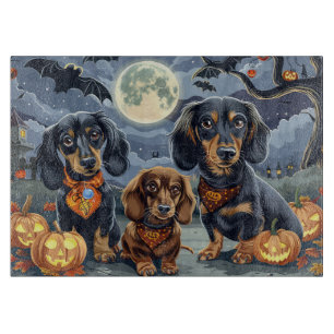 Planche À Découper Dachshund Halloween Éffrayant