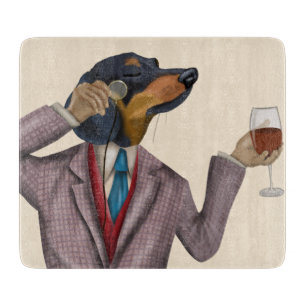 Planche À Découper Dachshund Wine Snob