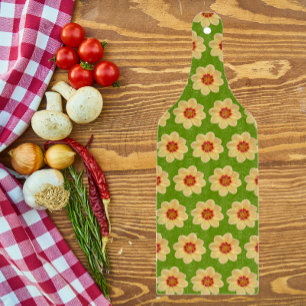 Planche À Découper Dahlia jaune motif floral sur vert