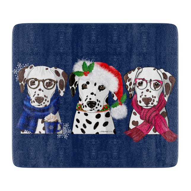 Planche À Découper Dalmatiens de Noël (Devant)