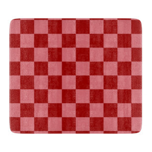 Planche À Découper Damier Rouge Bonbon et Rose Bonbon