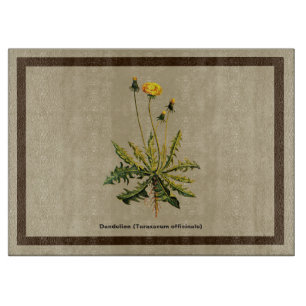 Planche À Découper Dandelion Sur Vieux Papier