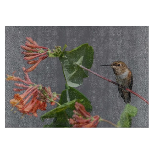 Planche à découper de colibri et de fleurs (Devant)