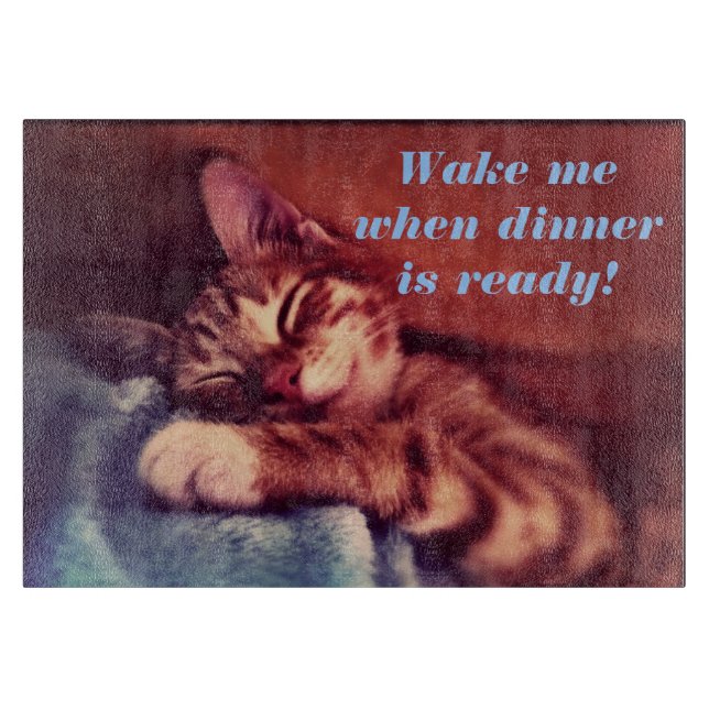 Planche à découper de sommeil de chaton (Devant)