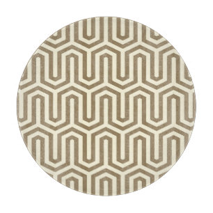 Planche À Découper Déco motif égyptien - taupe et crème