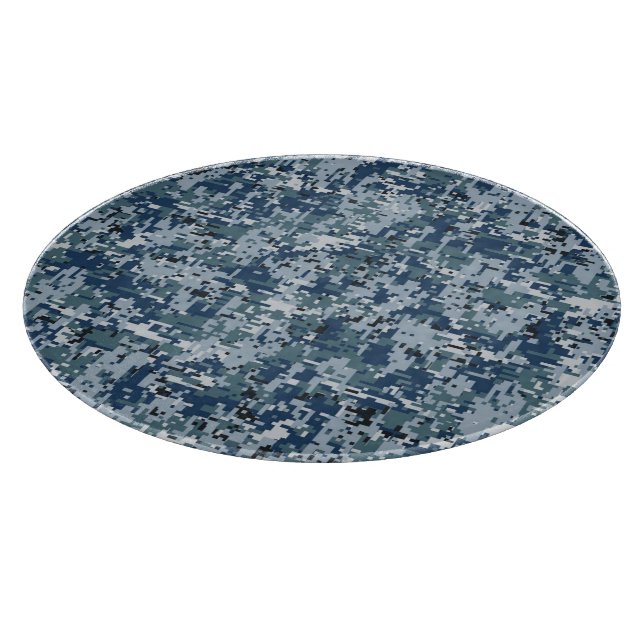 Planche À Découper Décor de camouflage numérique bleu marine (Coin)