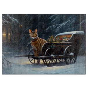 Planche À Découper Décor de Noël Traîneau enneigé abyssin