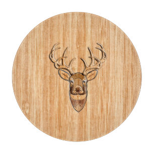 Planche À Découper Décor en bois Buck Deer Head