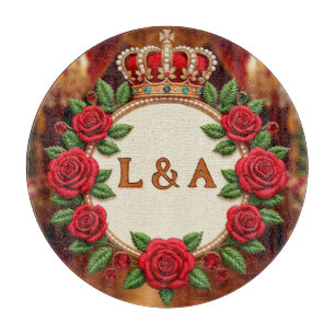 Planche À Découper 🌹 Décor personnalisé avec monogramme initial de r