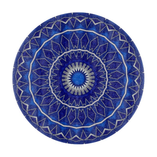 Planche à découper décorative bleue (Devant)