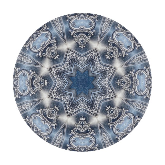 Planche à découper décorative bleue (Devant)