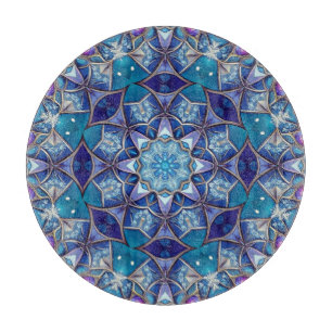 Planche à découper décorative bleue