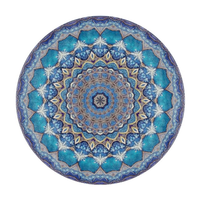 Planche à découper décorative bleue (Devant)