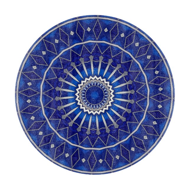 Planche à découper décorative bleue (Devant)