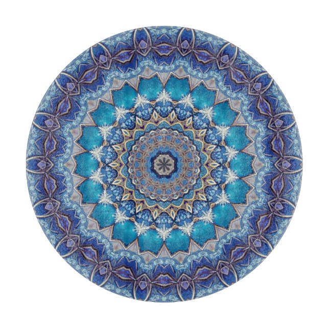 Planche à découper décorative bleue (Devant)