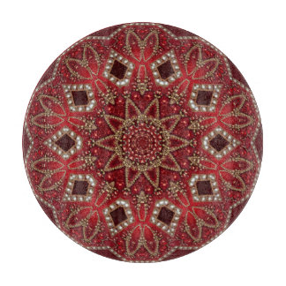 Planche à découper décorative rouge