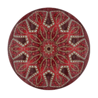Planche à découper décorative rouge