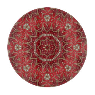 Planche à découper décorative rouge