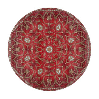 Planche à découper décorative rouge
