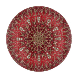 Planche à découper décorative rouge