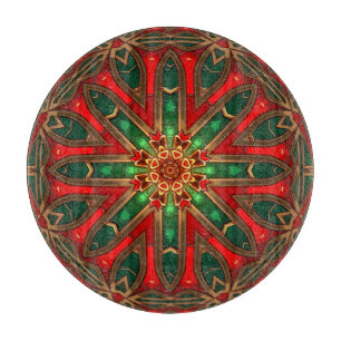 Planche à découper décorative rouge vert