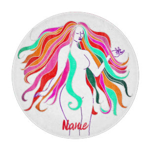 Planche À Découper Déesse aux cheveux longs multicolores Thunder_Cove