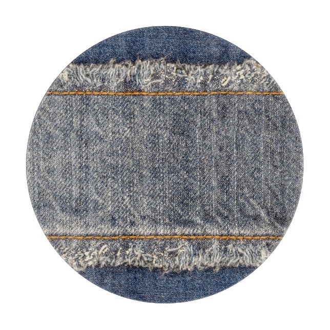 Planche À Découper Denim Blue Jeans : Décontracté Double Patch (Devant)