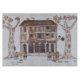 Planche À Découper des platanes, Place Paoli, L'Ile Rousse, Corse