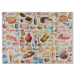 Planche à découper des recettes de gâteaux