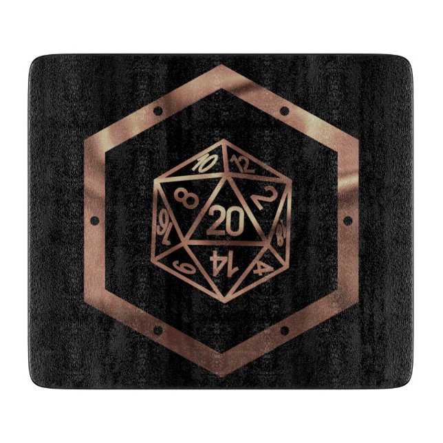 Planche À Découper Dés RPG | Imaginaire cuivre Retro Tabletop PnP Gam (Devant)