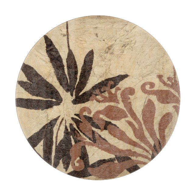 Planche À Découper Design de crayon floral avec Feuilles tawny (Devant)