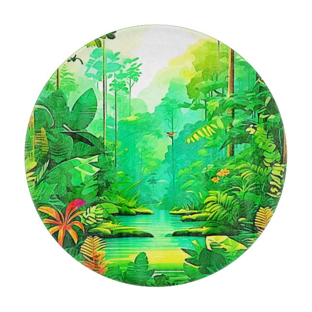 Planche À Découper Design forestier exotique (Devant)