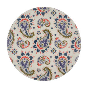 Planche À Découper Design motif paisley classique et transparent.