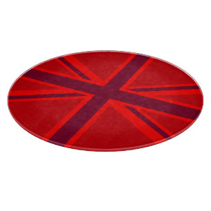 Planche À Découper Design Union Jack à accent rouge